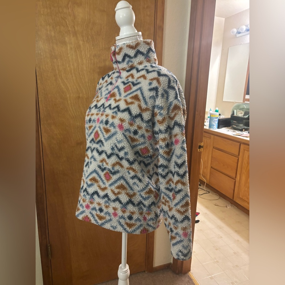 Eddie Bauer Multicolor Geometric Patterned Half Zip Fleece - Picture 3 of 10